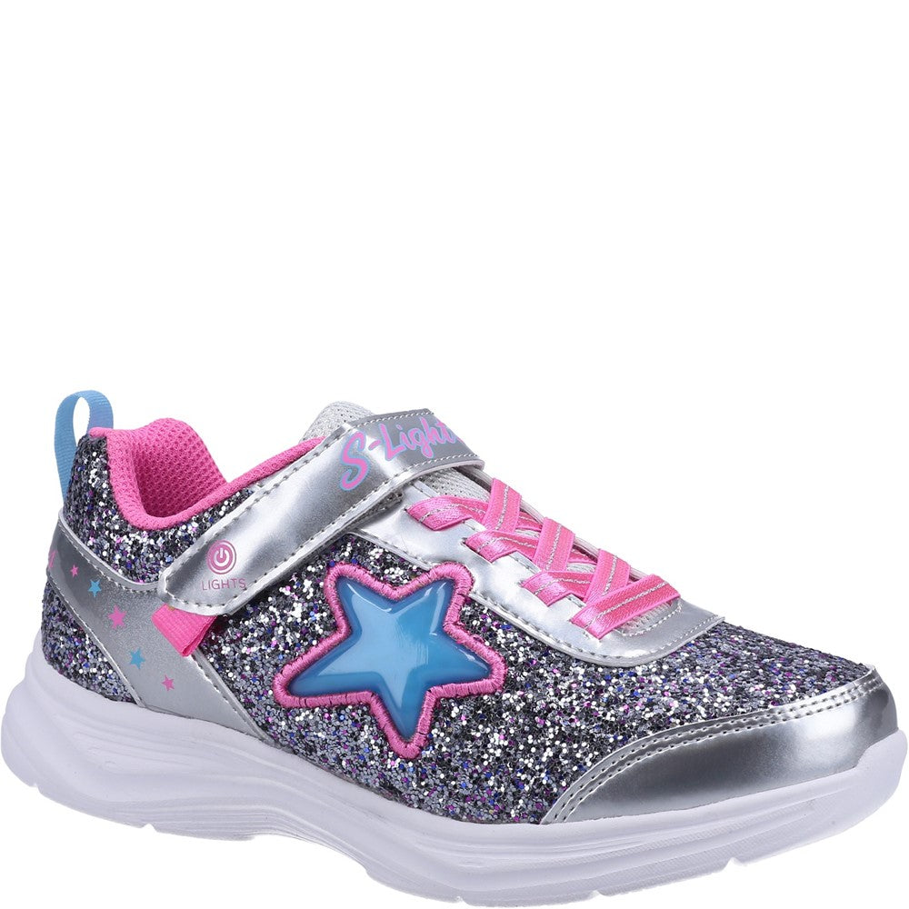 Girls Skechers S Lights: Glimmer Kicks Starlet Shine shoe Silver