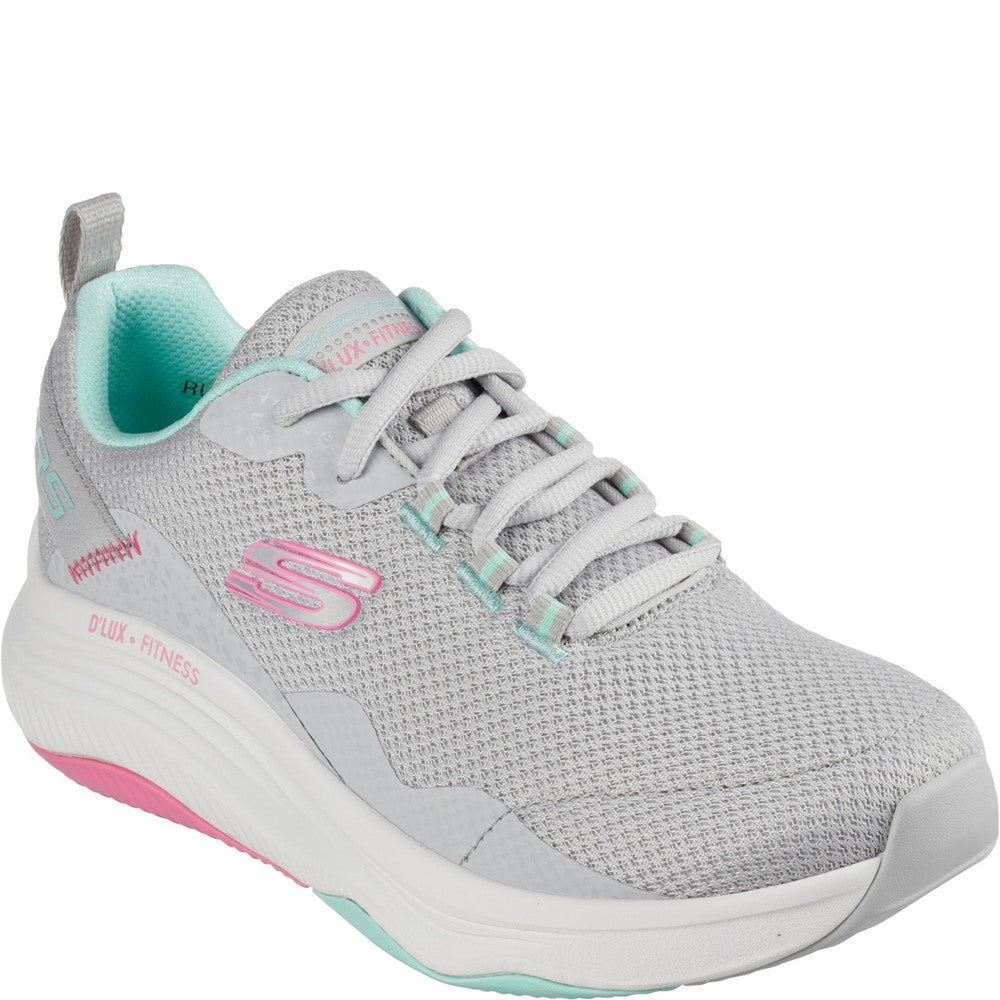 Womens Skechers D'Lux Fitness Roam Free Trainers Light Grey – Brantano