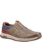 Khaki navy tan leather mix