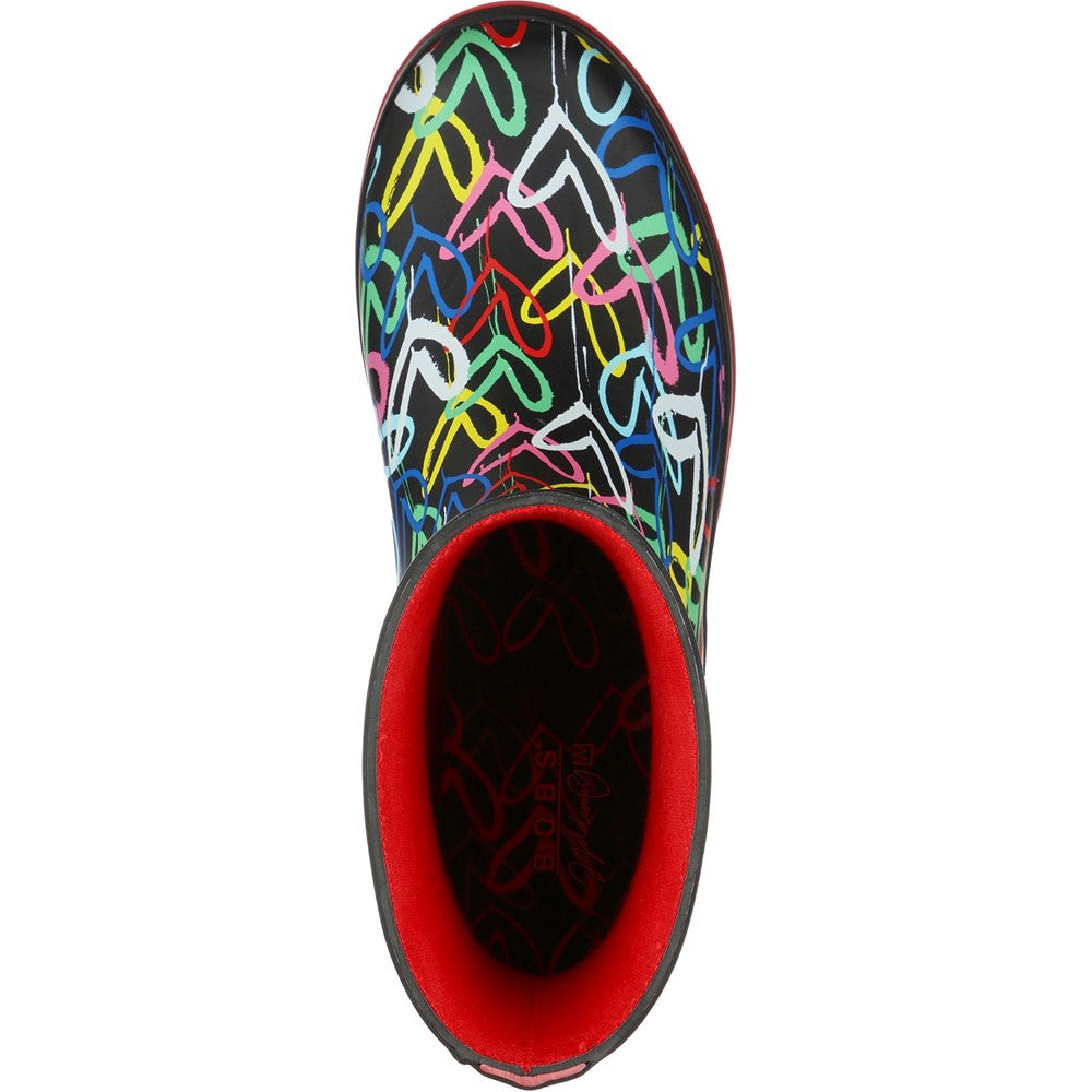 Skechers Rain Check Raining Love Patterned Wellingtons