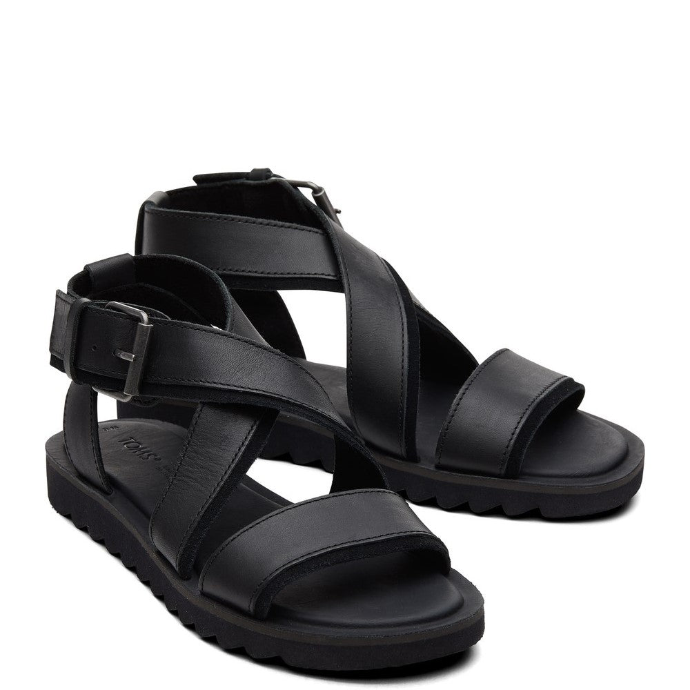 Womens TOMS Sidney Tread Sandal Black - Brantano