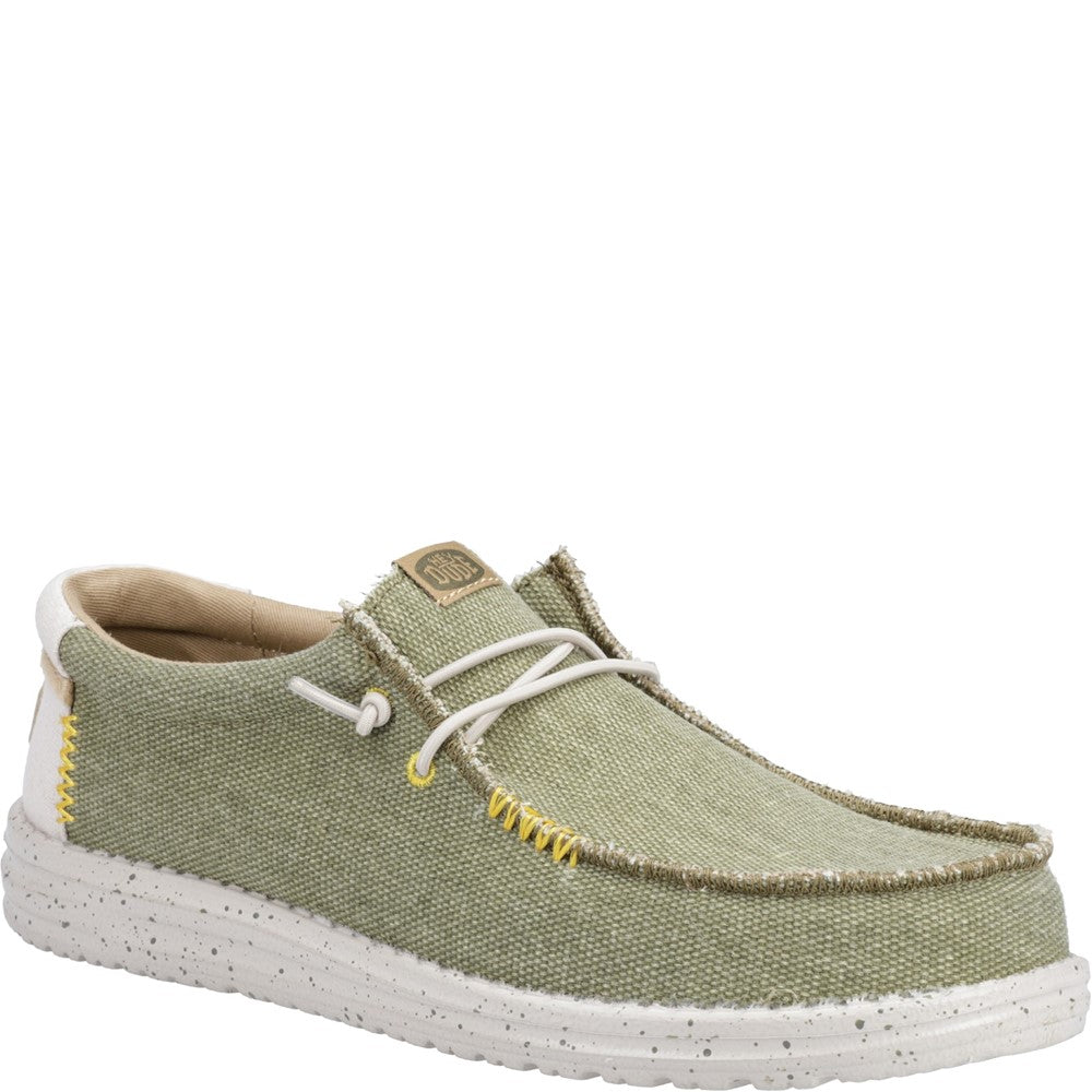Mens HEYDUDE Wally Coastline Jute Shoe Olive – Brantano