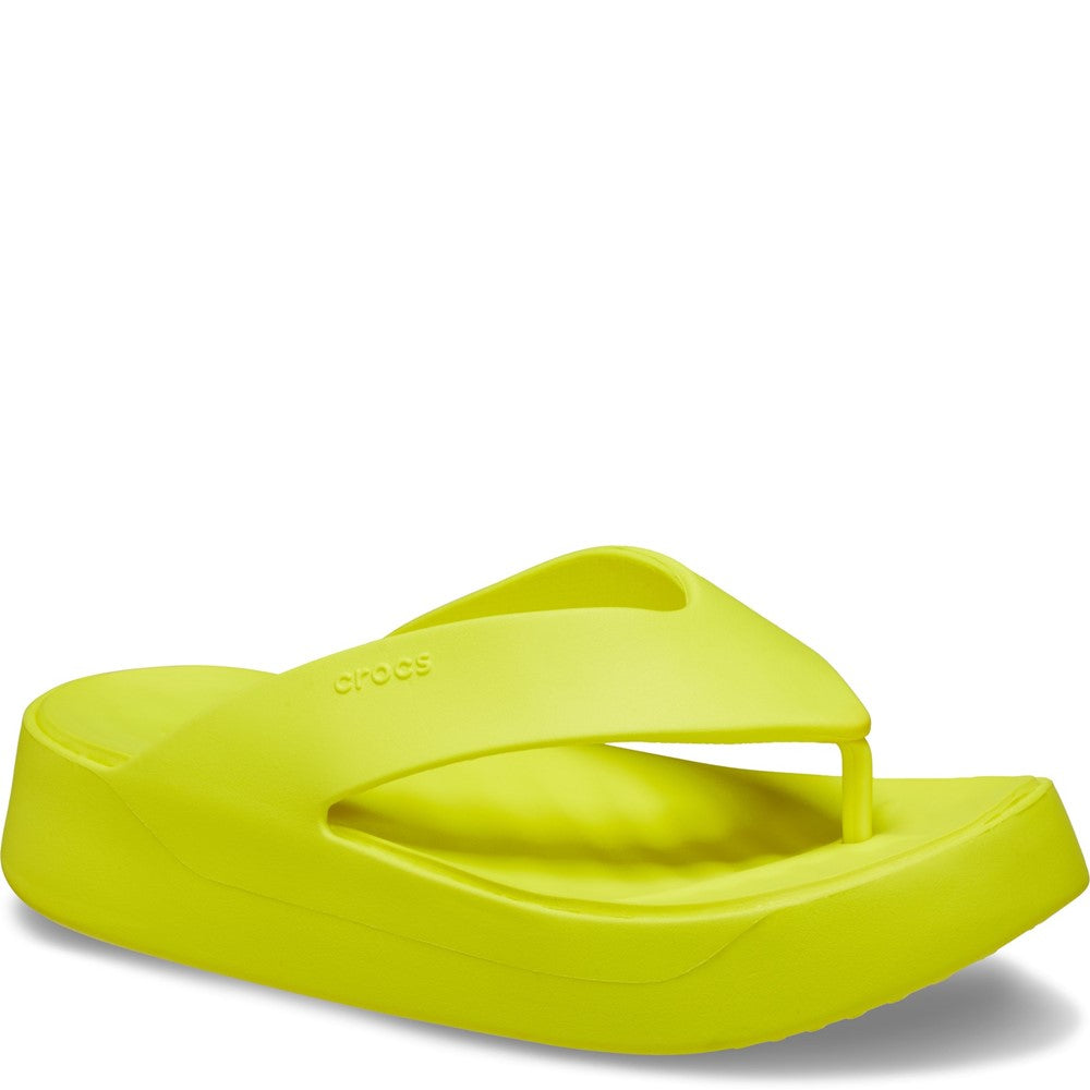 Womens Crocs Getaway Platform Flip Bright Green Brantano