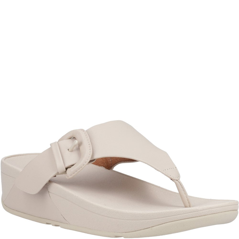 Womens Fitflop Lulu Buckle Toe Post Sandals Beige – Brantano