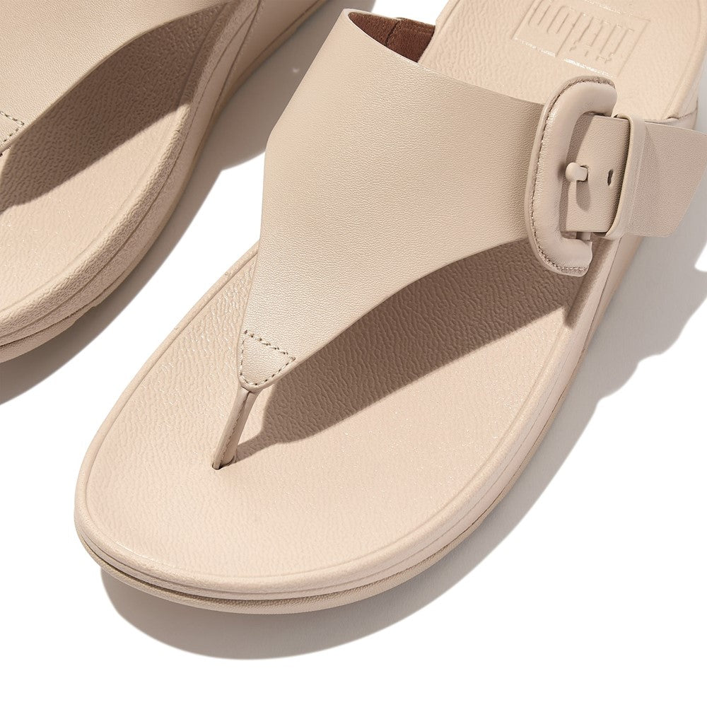 Womens Fitflop Lulu Buckle Toe Post Sandals Beige – Brantano