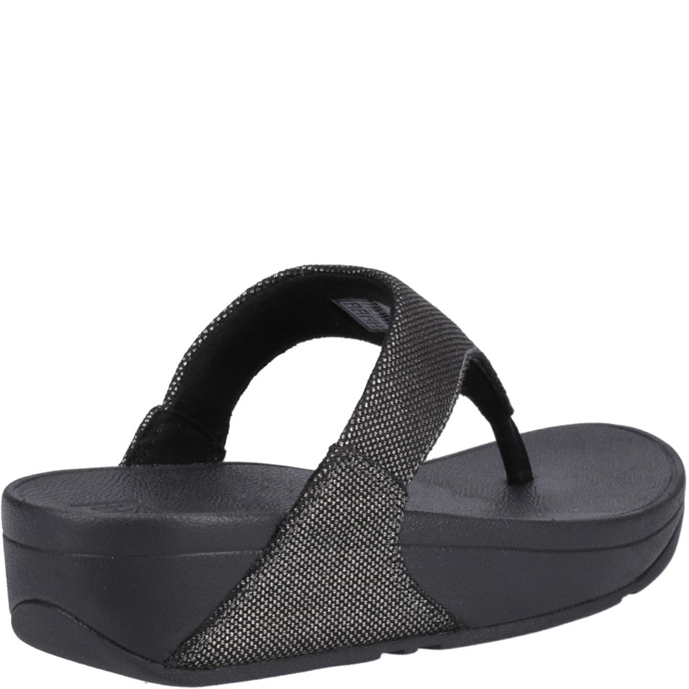 Womens Fitflop Lulu Glitz Toe Post Sandals Black – Brantano