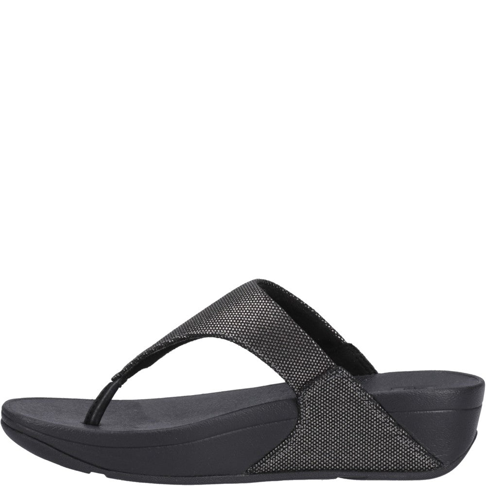 Womens Fitflop Lulu Glitz Toe Post Sandals Black – Brantano