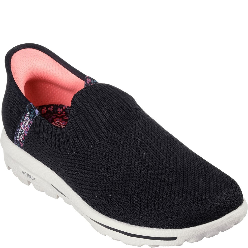 Womens Skechers GO WALK Travel Tahiti Sunset Shoe Black