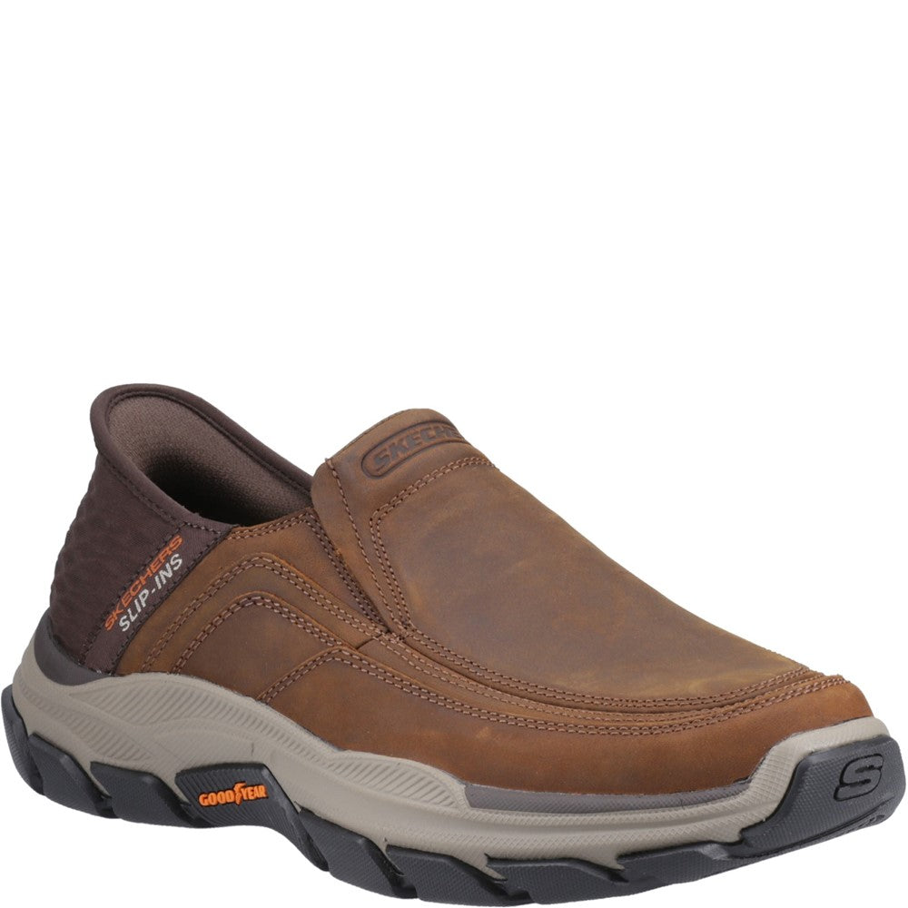 Mens Skechers Respected Elgin Shoes Brown – Brantano