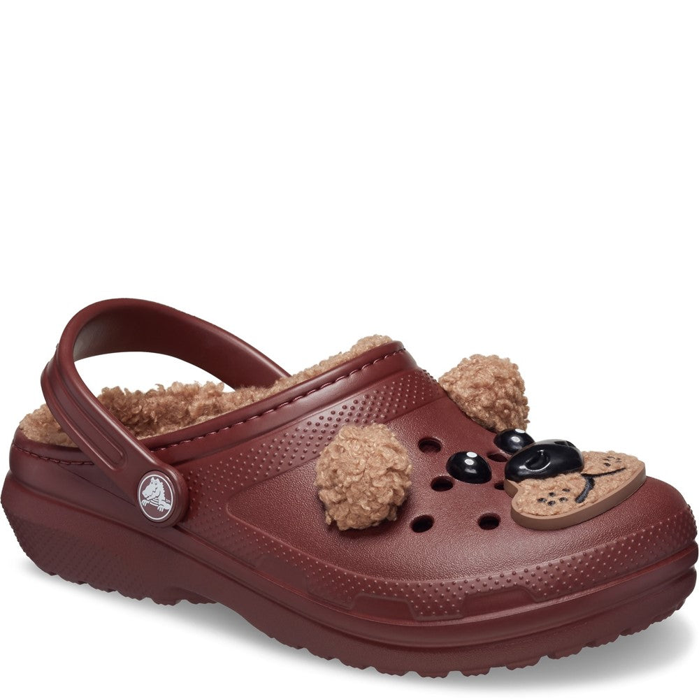 Kids Crocs Classic Lined Fun Lab Slipper Brown – Brantano