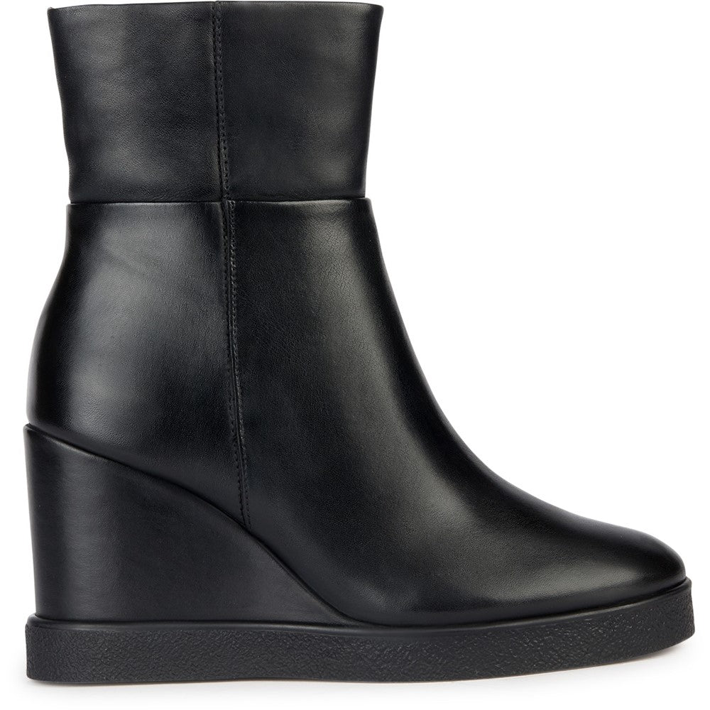 Womens Geox D EILDEA WEDGE B ANKLE BOOTS Black Brantano