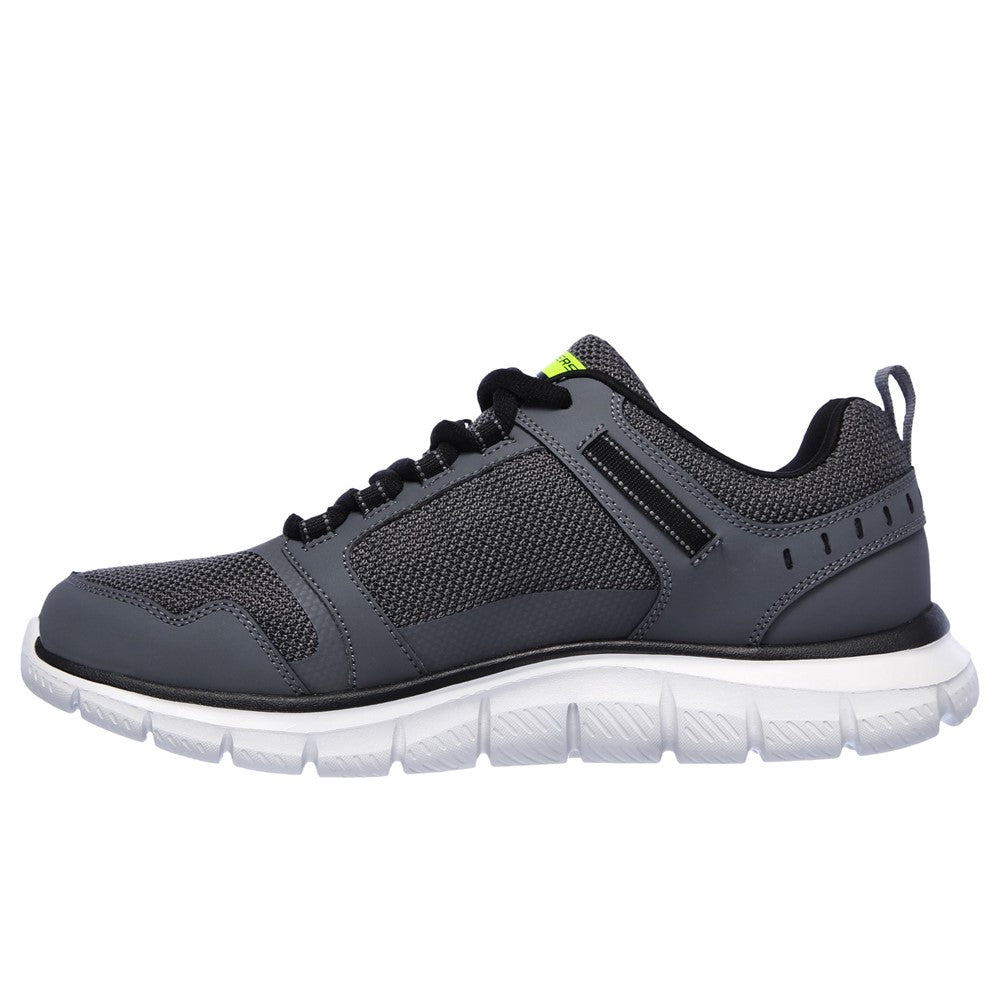 Mens Skechers Track Knockhill Shoes Charcoal