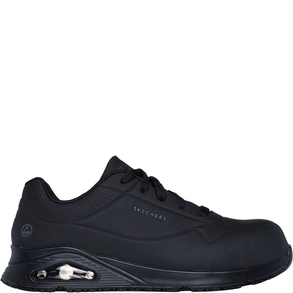 skechers mens uno trainers black