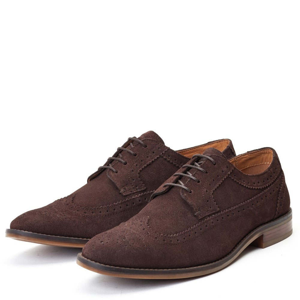Base London Twain Suede Brogue Shoes