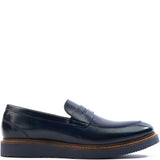 Base London Sid Washed Leather Penny Loafers