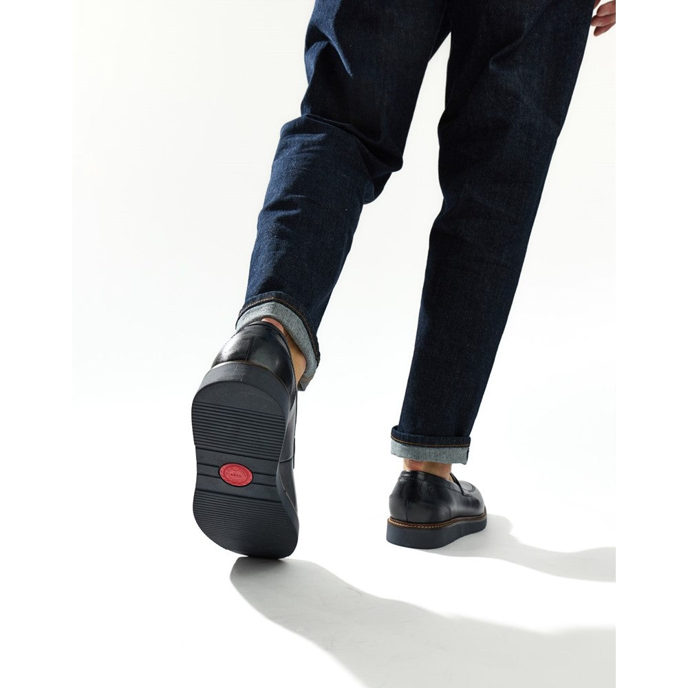 Base London Sid Washed Leather Penny Loafers