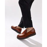 Base London Sid Washed Leather Penny Loafers