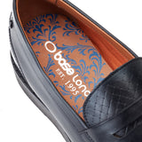 Base London Sid Embossed Leather Penny Loafers