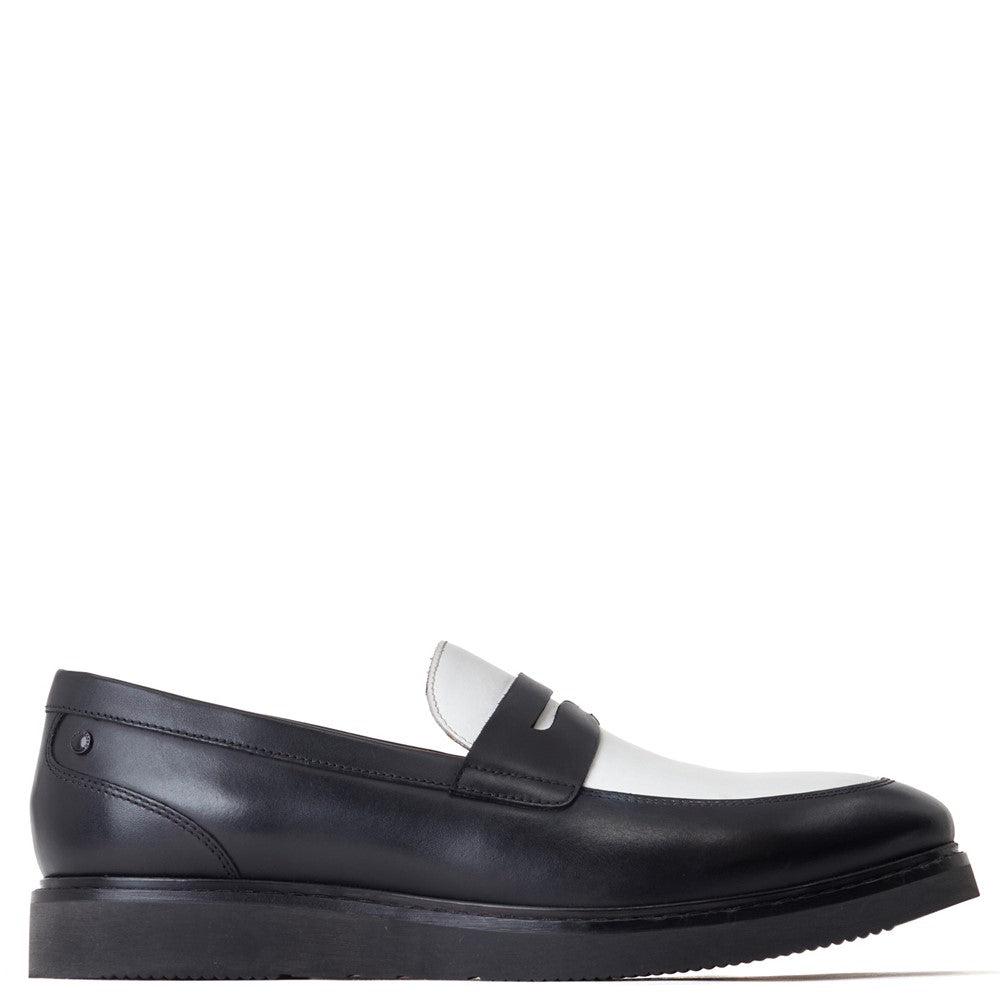 Base London Sid Waxy Combo Penny Loafers