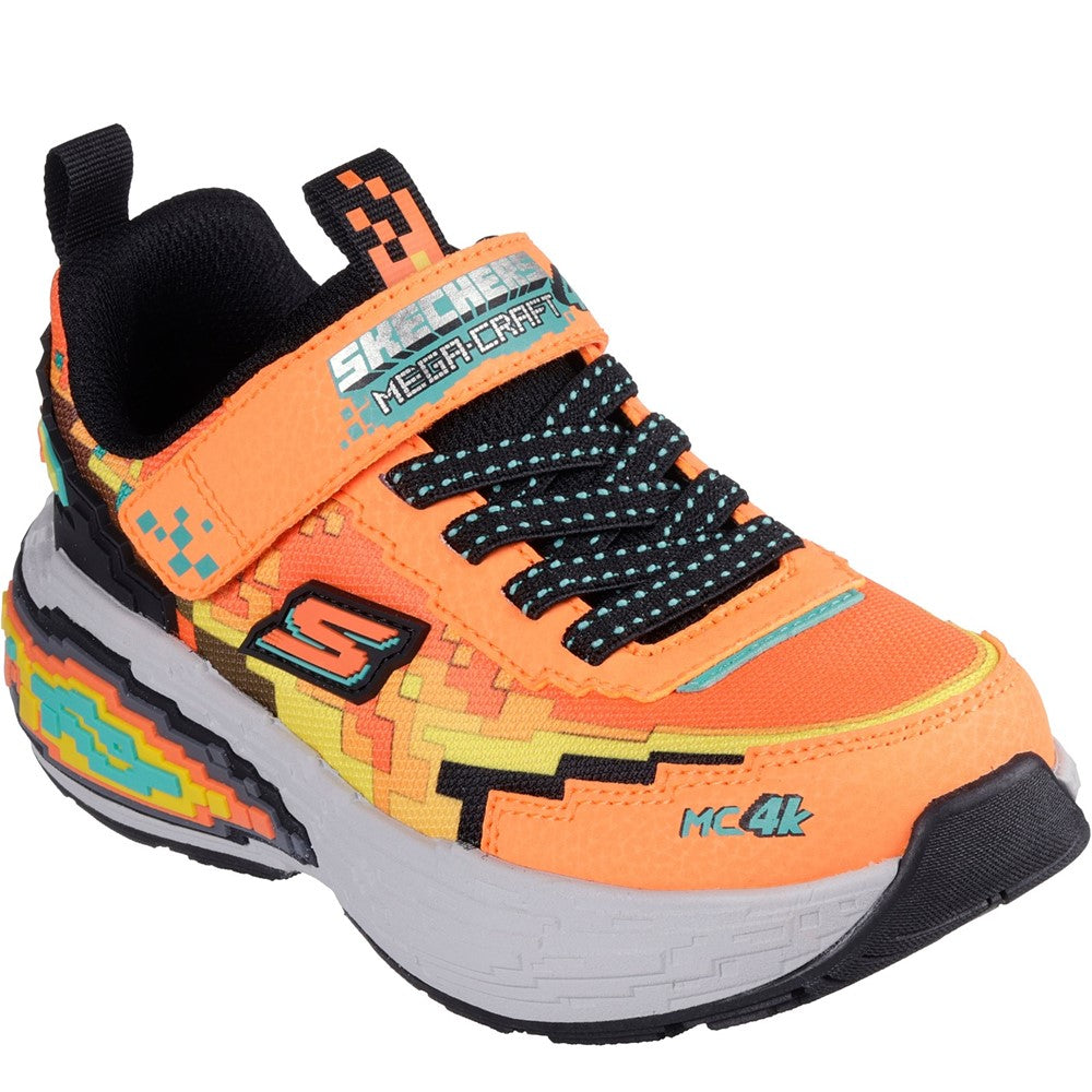 Boys Skechers Mega-Craft 4K Trainer Orange
