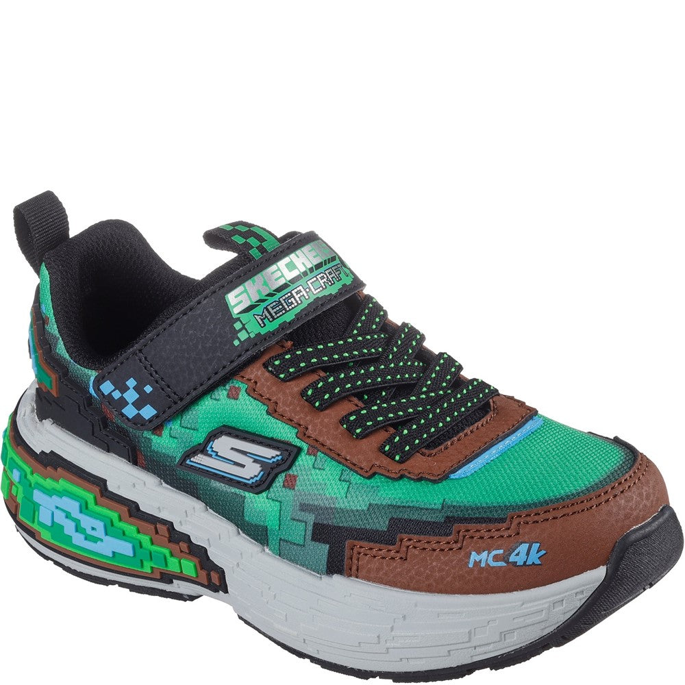 Boys Skechers Mega-Craft 4K Trainer Brown – Brantano