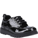 Hush Puppies Keeley Lace Up Patent Junior School Shoes
