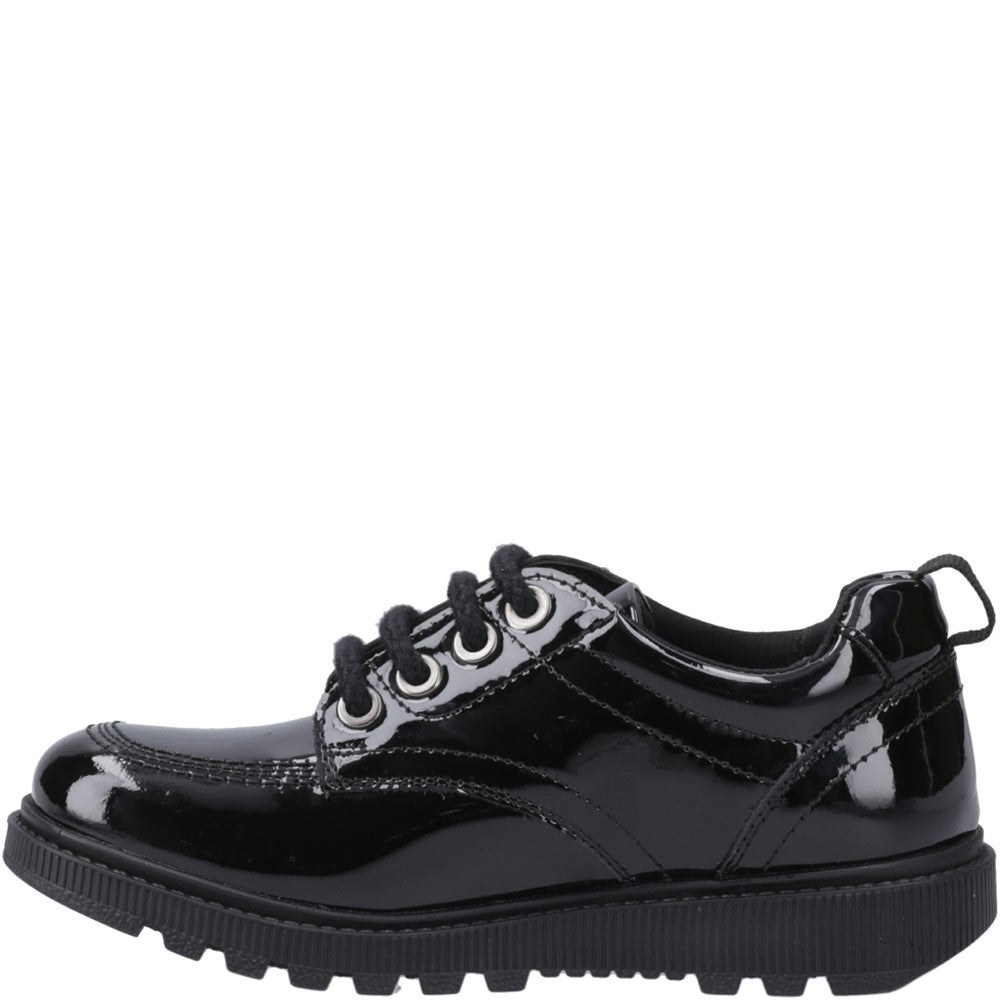 Hush Puppies Keeley Lace Up Patent Junior School Shoes