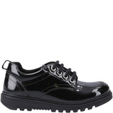 Hush Puppies Keeley Lace Up Patent Junior School Shoes