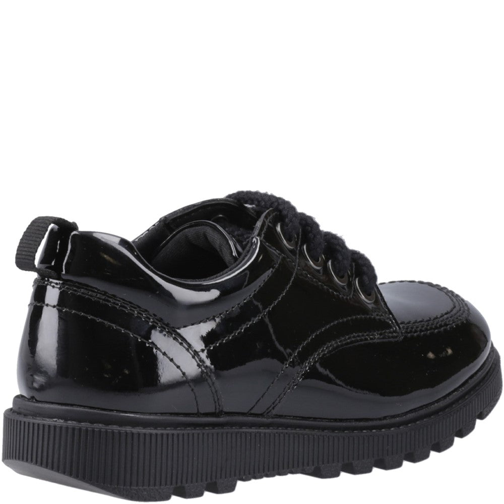 Hush Puppies Keeley Lace Up Patent Senior School Shoes