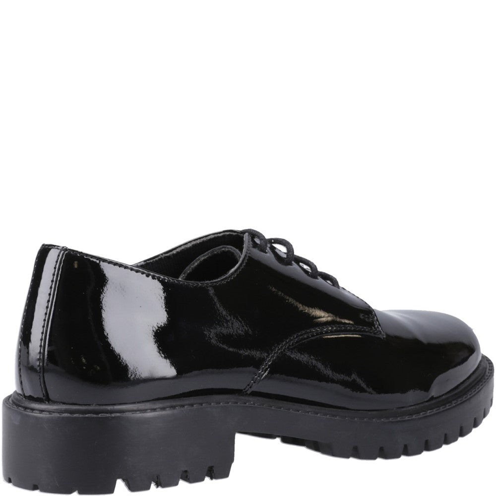Hush Puppies Aubrey Lace Up Patent Junior School Shoes