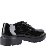 Hush Puppies Aubrey Lace Up Patent Junior School Shoes
