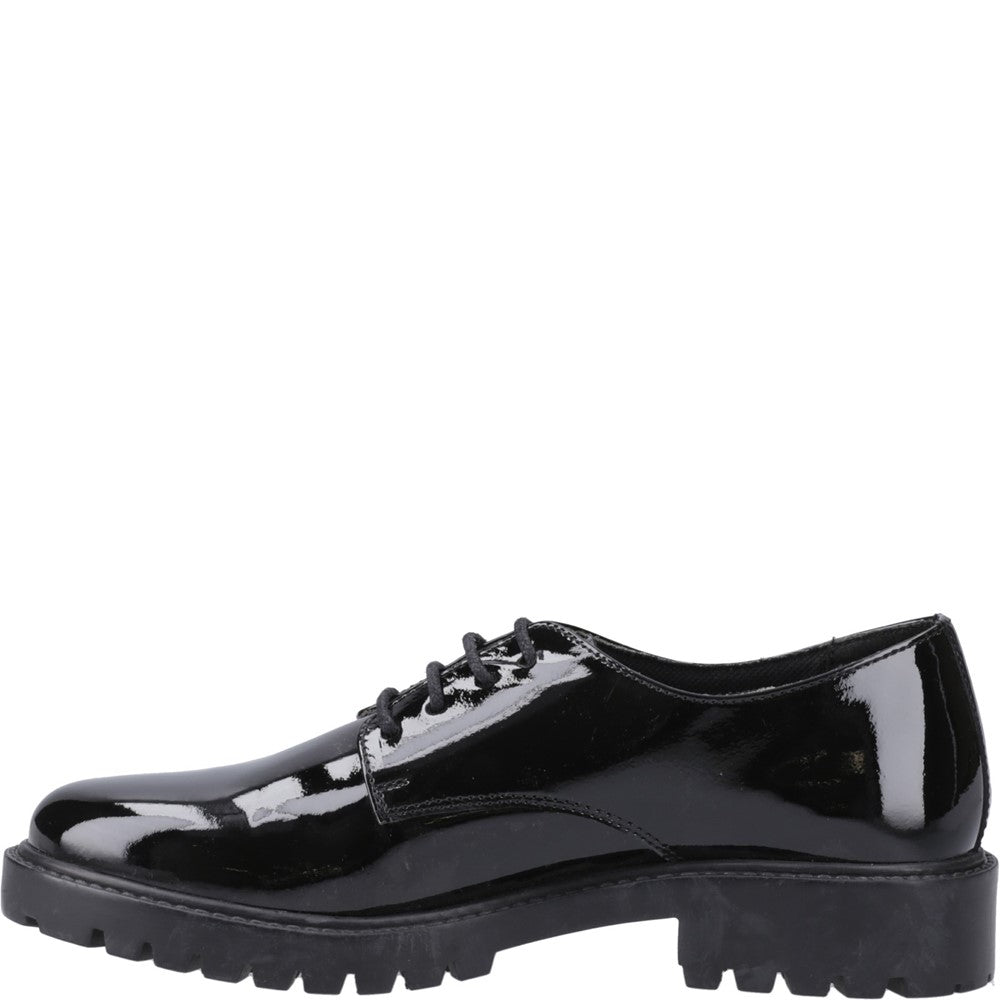 Hush Puppies Aubrey Lace Up Patent Junior School Shoes