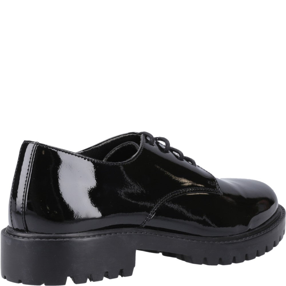 Hush Puppies Aubrey Lace Up Patent Senior School Shoes