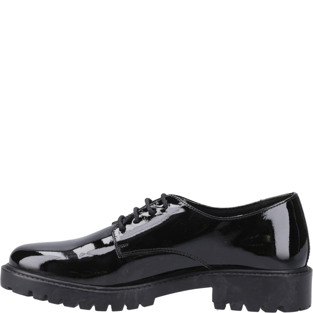 Hush Puppies Aubrey Lace Up Patent Senior School Shoes