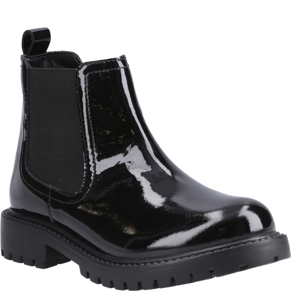 Hush Puppies Ariella Chelsea Patent Junior School Shoes