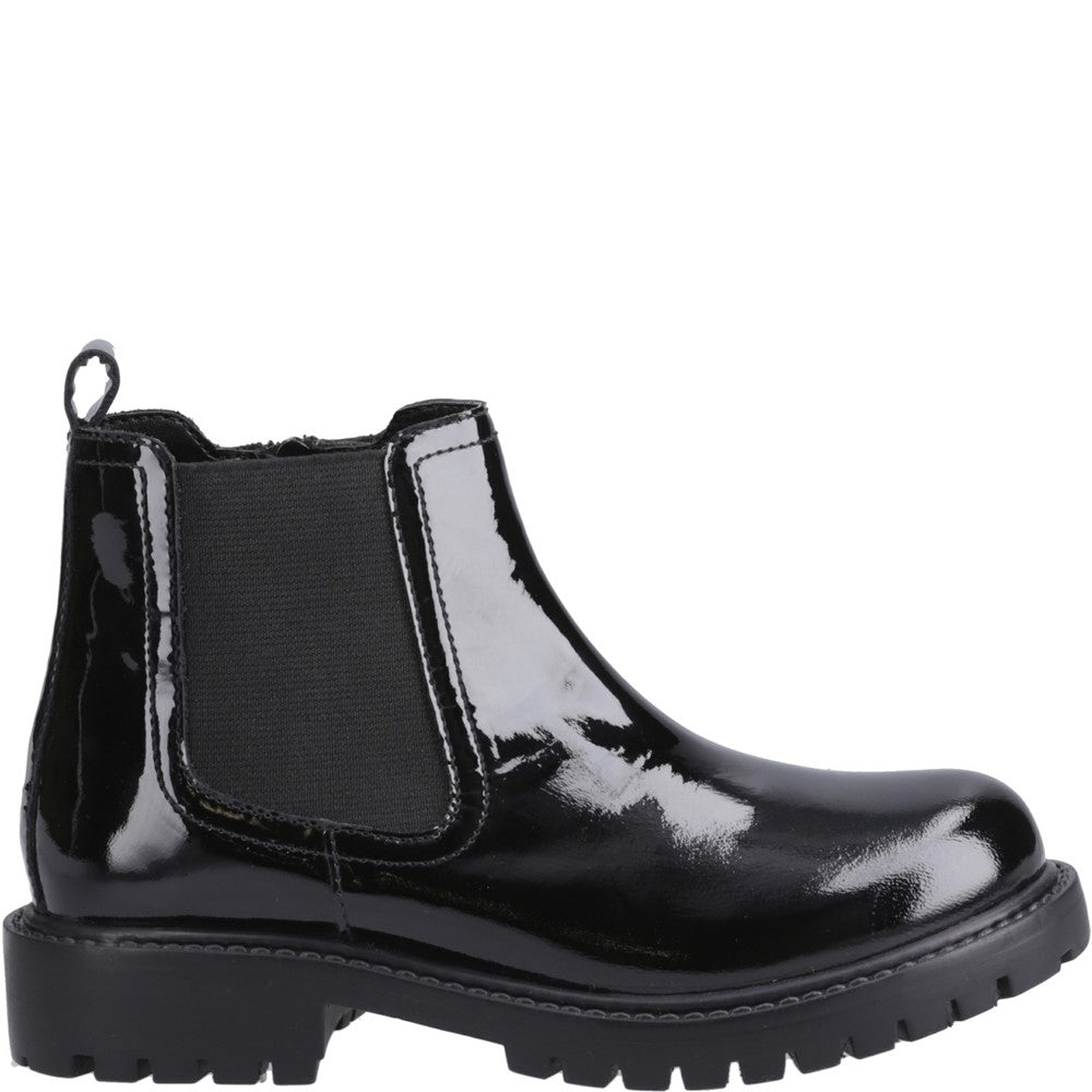 Hush Puppies Ariella Chelsea Patent Junior School Shoes