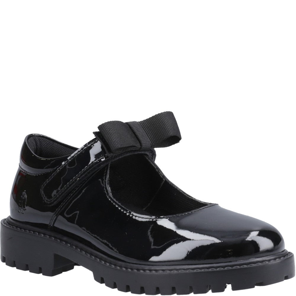 Hush Puppies Astrid Bow Patent Junior School Shoes