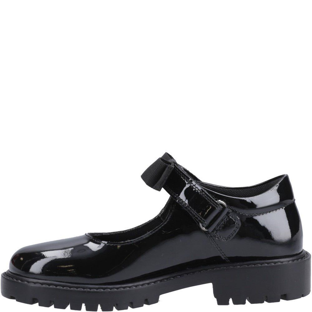 Hush Puppies Astrid Bow Patent Junior School Shoes