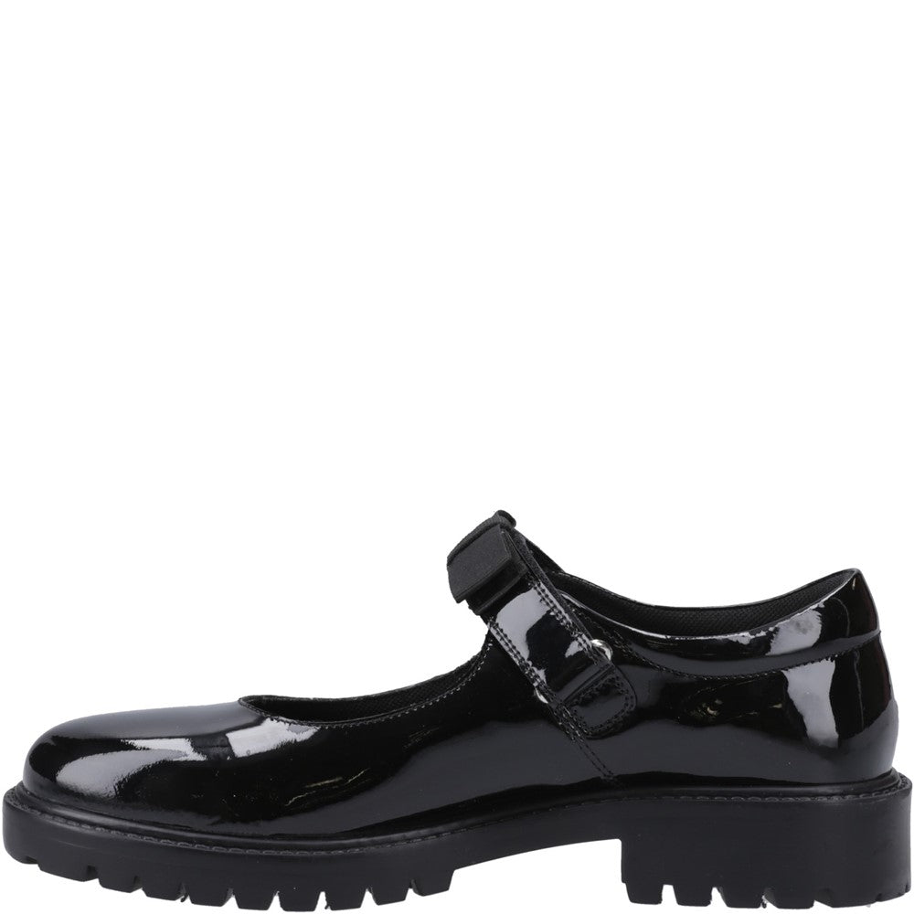 Hush Puppies Astrid Bow Patent XL Senior School Shoes