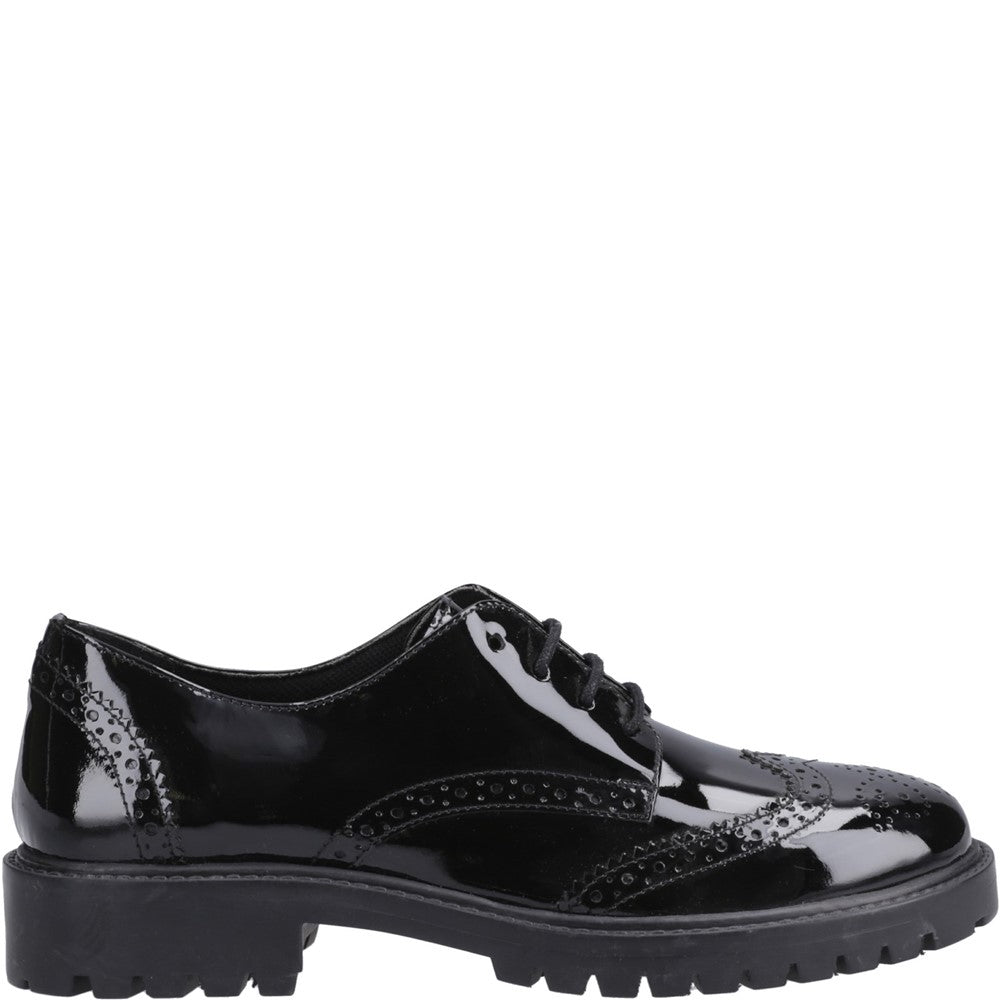 Hush Puppies Athena Patent XL Senior School Shoes