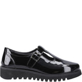 Hush Puppies Florrie T-Bar Patent Senior School Shoes