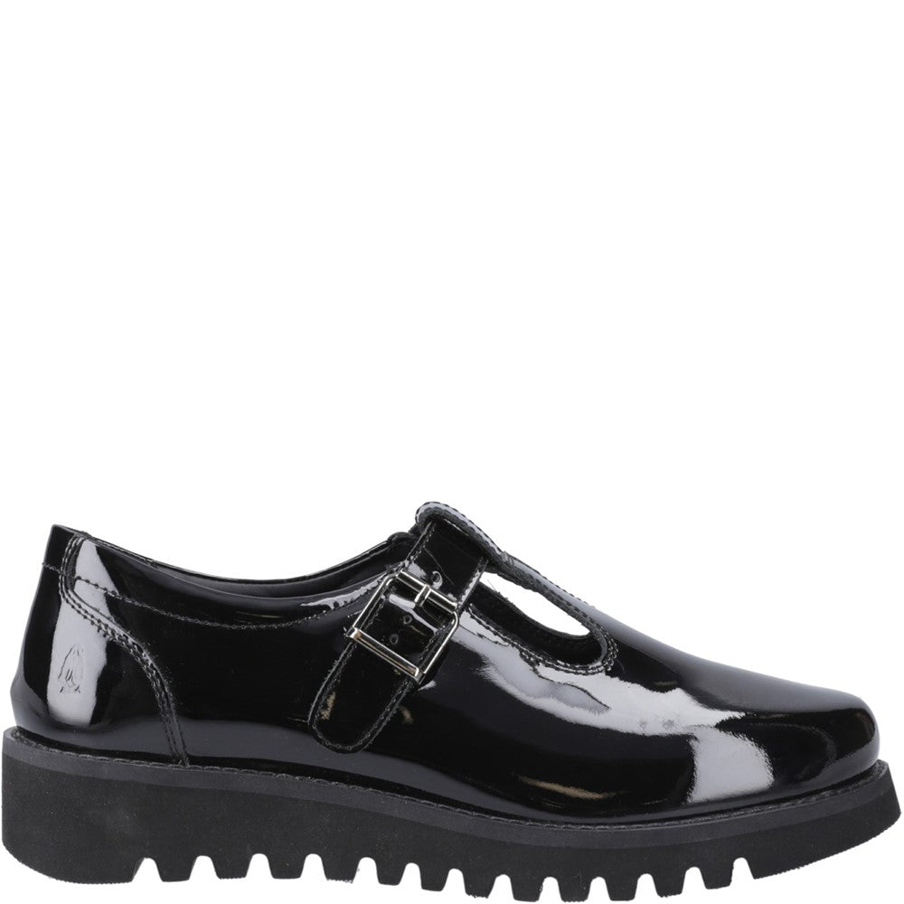 Hush Puppies Florrie T-Bar Patent XL Senior School Shoes