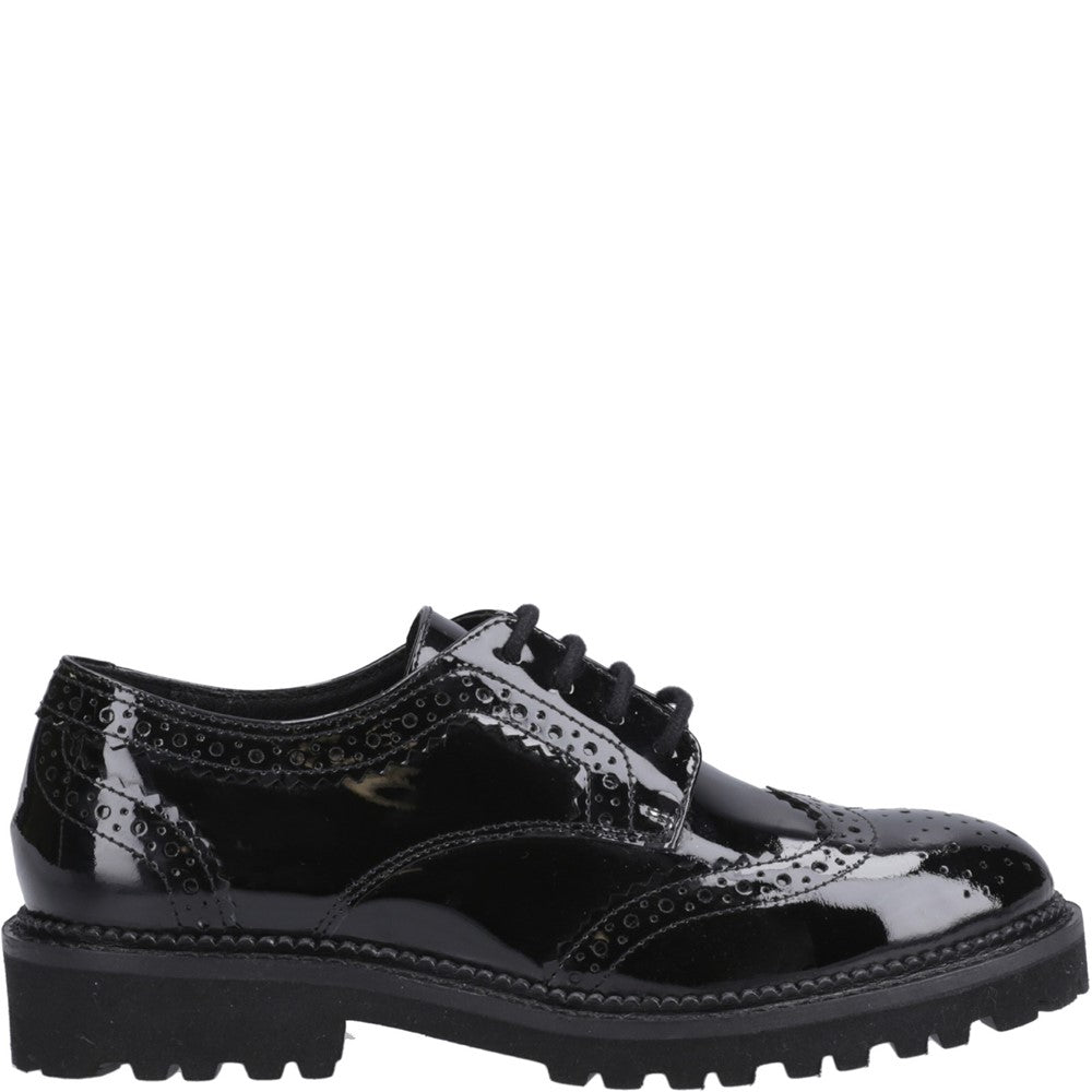 Hush Puppies Gabi Lace Up Patent Junior School Shoes