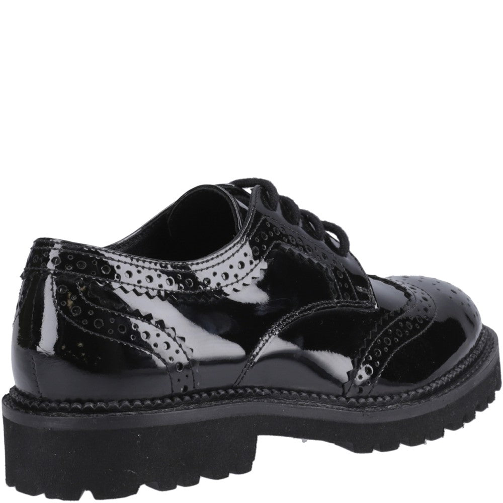 Hush Puppies Gabi Lace Up Patent Senior School Shoes