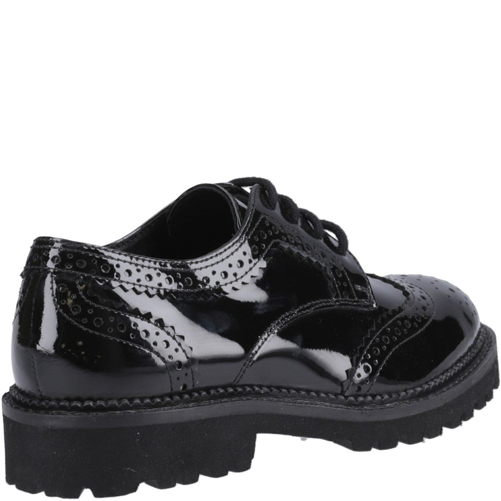 Hush Puppies Gabi Lace Up Patent XL Senior School Shoes