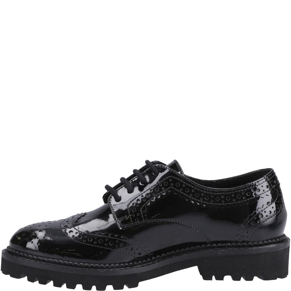 Hush Puppies Gabi Lace Up Patent XL Senior School Shoes