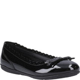 Hush Puppies Lillie Ballerina Patent Junior School Shoes
