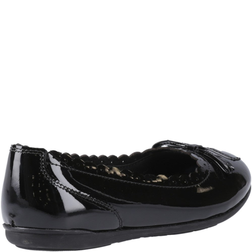 Hush Puppies Lillie Ballerina Patent Junior School Shoes