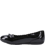 Hush Puppies Lillie Ballerina Patent Junior School Shoes