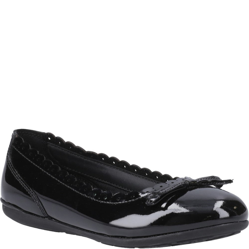 Hush Puppies Lillie Ballerina Patent Senior School Shoes